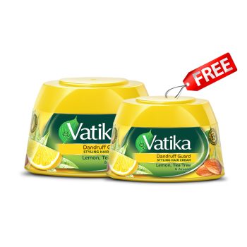 Vatika Naturals Dandruff Guard Styling Hair Cream With Lemon, Tea Tree & Almond 140ml+70ml FREE