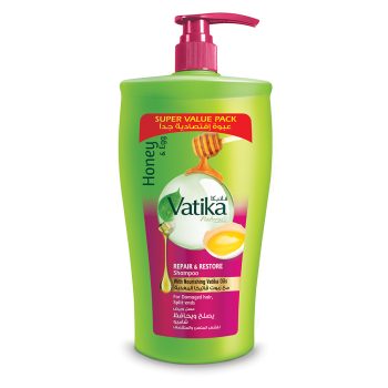Vatika Naturals Repair & Restore Shampoo 600ml | Enriched with Honey & Egg Extracts | For Damaged Hair, With Split Ends | With Nourishing Vatika Oils