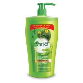 Vatika Naturals Hair Fall Control Shampoo 1000ml | Enriched with Cactus & Gergir Extracts | For Weak Hair, Prone to Hair Fall | With Nourishing Vatika Oils