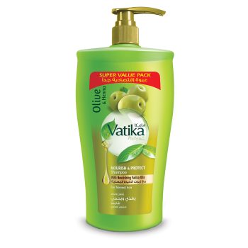 Vatika Naturals Nourish and Protect Shampoo | Natural & Herbal | Enriched with Olive and Henna | For Normal Hair - 1000ml