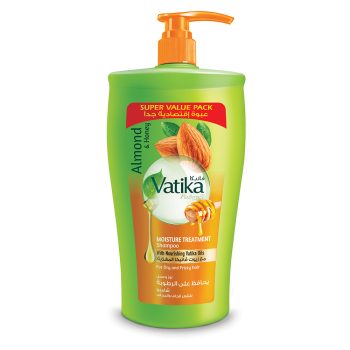 Vatika Naturals Moisture Treatment Shampoo 1000ml | Natural & Herbal | Enriched with Almond and Honey | For Dry and Frizzy hair