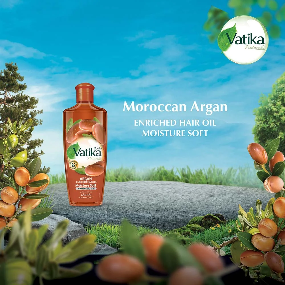 Vatika Naturals Argan Enriched Hair Oil | Goodness Of Multivitamin A, E & F | Brilliant Shines, Non-Greasy Formula For Moisture Soft Hair - 200 ml - Image 5