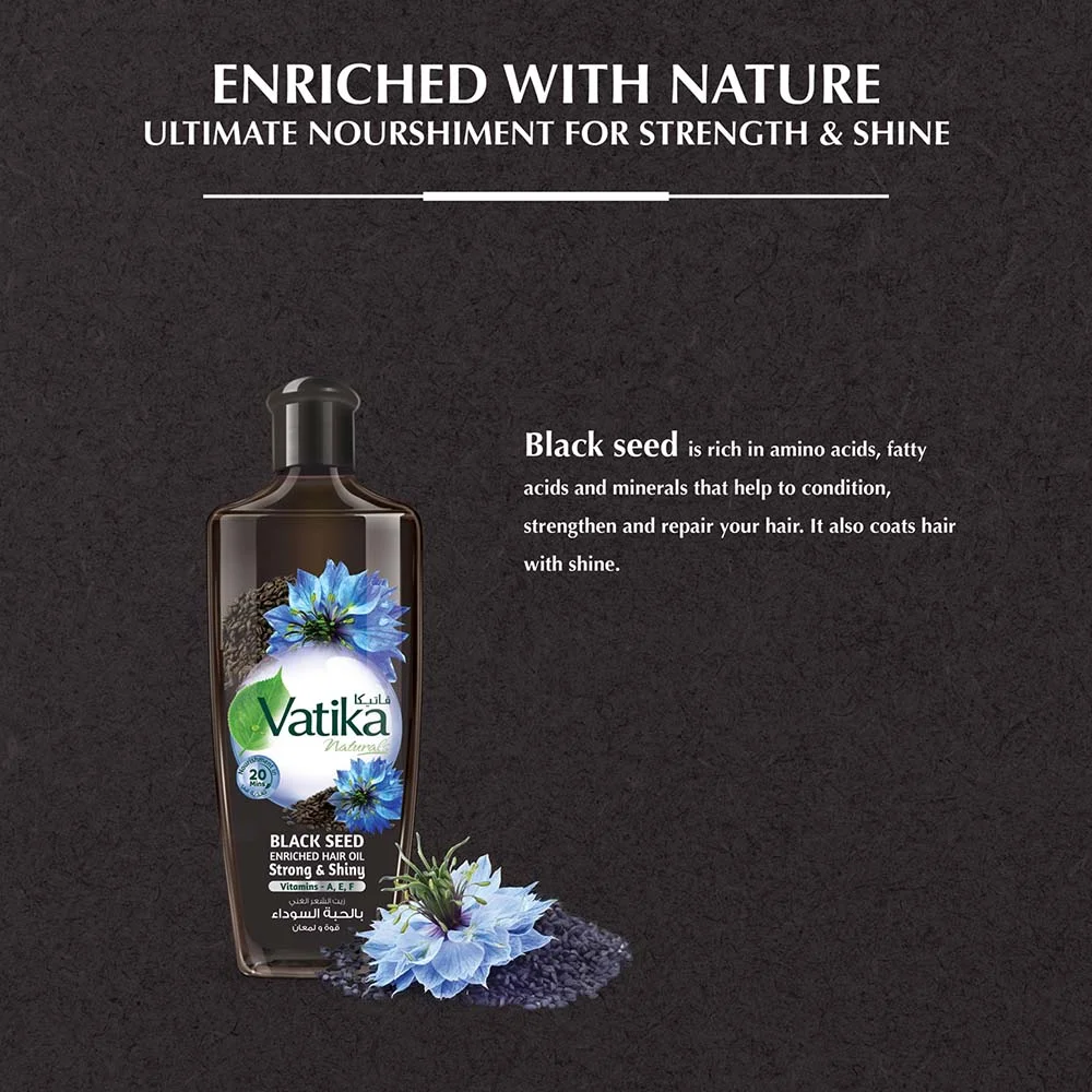 Vatika Naturals Enriched Hair Oil Strength & Shine Blackseed 200 ml - Image 4