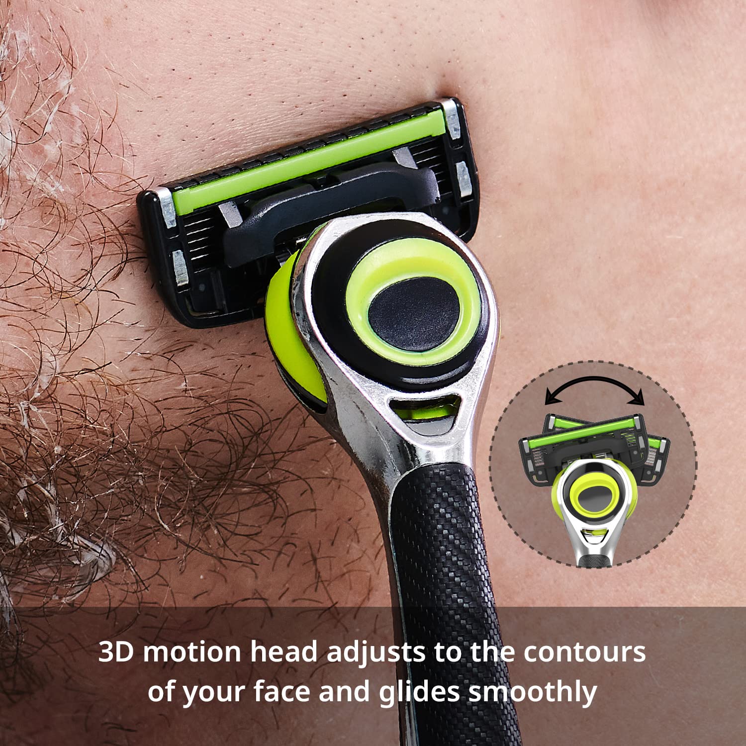 Dorco Pace 6 Pro System Razor for Men - 6-Blade Shaving System, 2 Heads, 1 Handle - Image 5