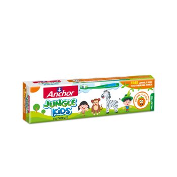 Anchor Jungle Kids Toothpaste Orange Flavor - With Free Toothbrush