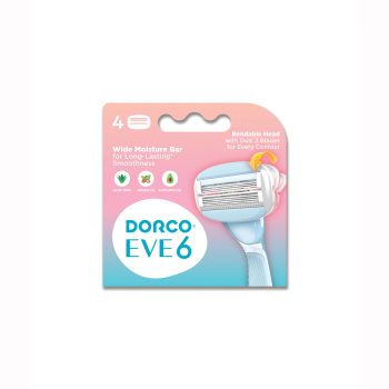 Dorco Eve 6 Razors for Women – 6-Blade Shaving cartridges, 4 Heads