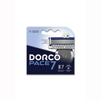 Dorco Pace 7 Pro Razors for Men – 7-Blade Shaving cartridges, 4 Heads