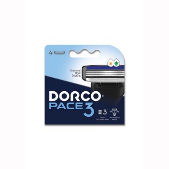Dorco Pace 3 Pro Razors for Men – 3-Blade Shaving cartridges, 4 Heads